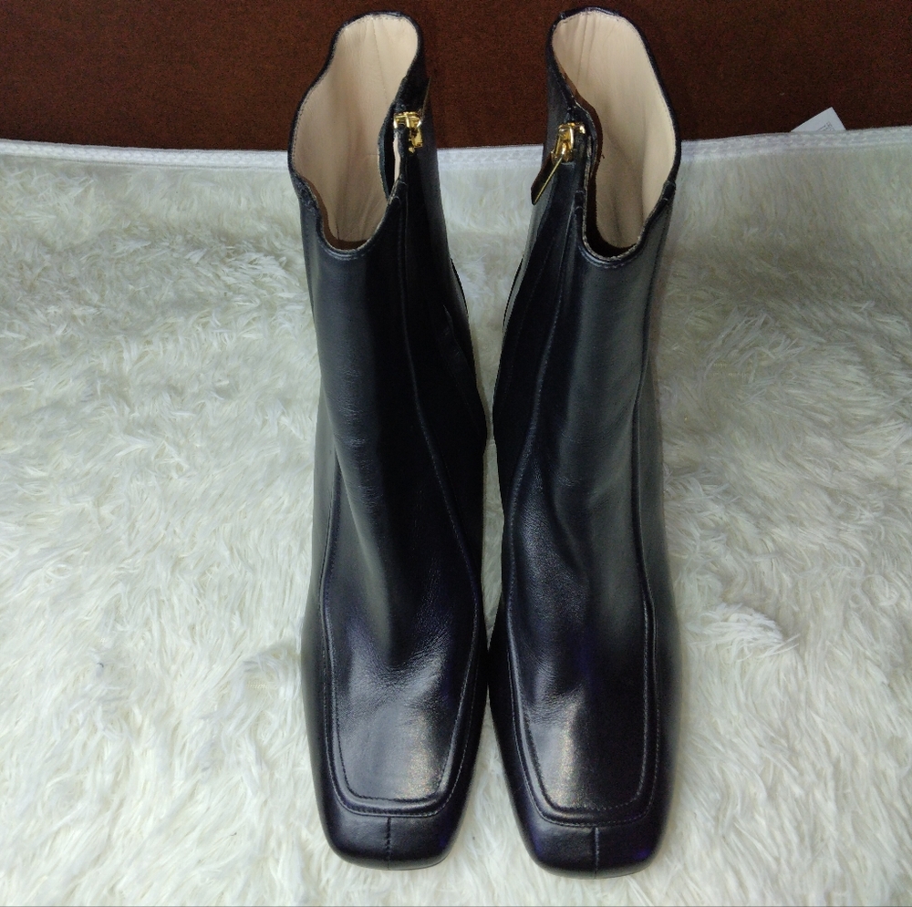 J.Crew Square-Toed Ankle Boots in Italian Leather Size 12 - Picture 6 of 14